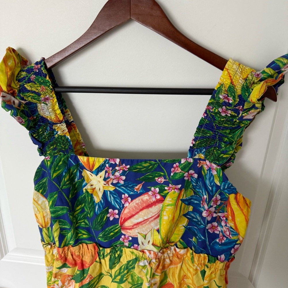 Farm Rio Caipirinha Tiered Cotton Mini Dress Size Large - Picture 3 of 9
